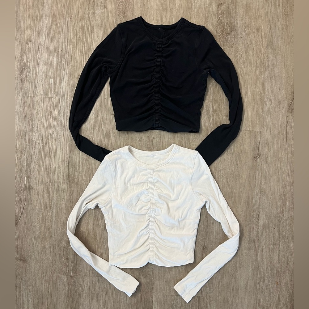 Set of 2 Lululemon Pima Cotton Crop Tops, Sz 4